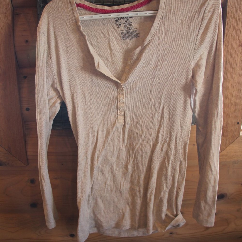 No Boundaries Ribbed Beige Top